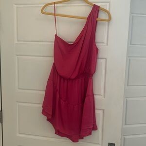 Pink one shoulder dress! Never worn.